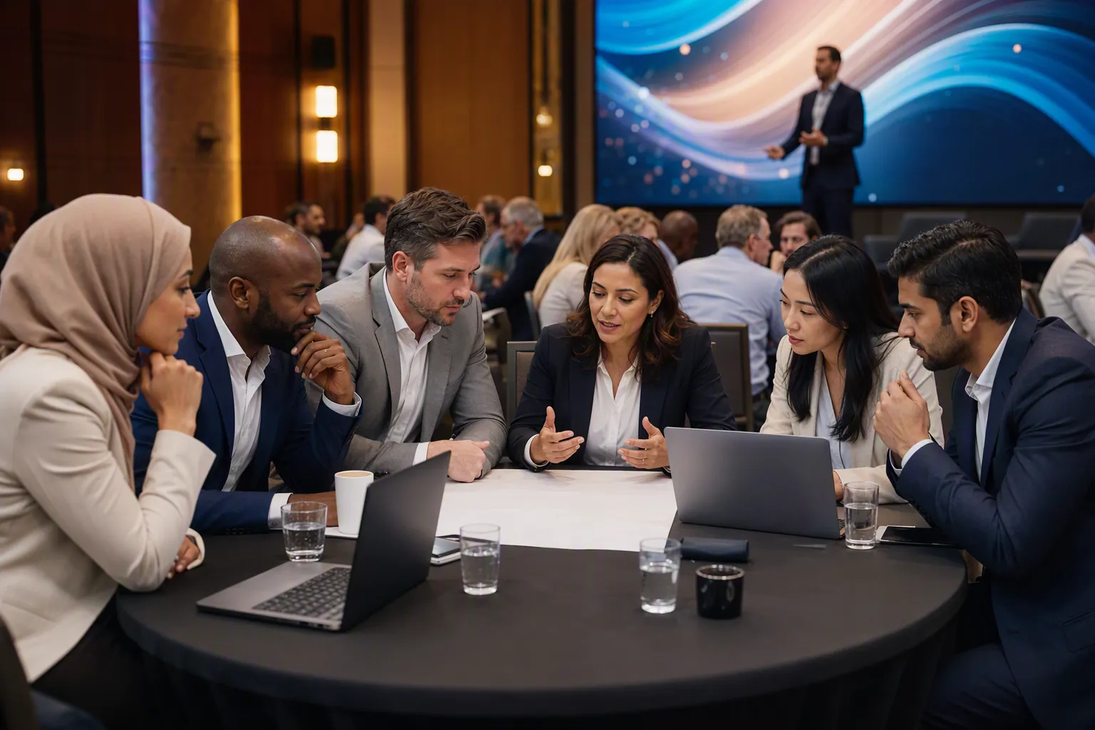 Manufacturer and channel partner teams planning key accounts together at a partner summit